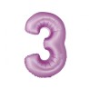 Balon foliowy fioletowa "cyfra 3", 30"- 76 cm /1szt
