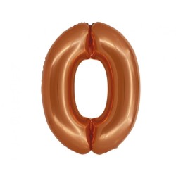 Balon foliowy pomarańczowa "cyfra 0", 30"- 76 cm /1szt