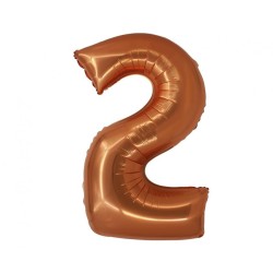 Balon foliowy pomarańczowa "cyfra 2", 30"- 76 cm /1szt