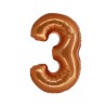 Balon foliowy pomarańczowa "cyfra 3", 30"- 76 cm /1szt