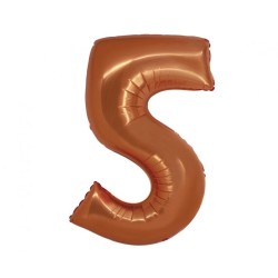 Balon foliowy pomarańczowa "cyfra 5", 30"- 76 cm /1szt