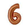 Balon foliowy pomarańczowa "cyfra 6", 30"- 76 cm /1szt