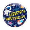 Foliowe Balony kolorowe z napis. "Happy Birthday" (kosmos). 22" - 56 cm / 1 szt.