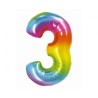 Balon foliowy tęczowa "cyfra 3", 30"- 76 cm /1szt