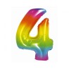 Balon foliowy tęczowa "cyfra 4", 30"- 76 cm /1szt