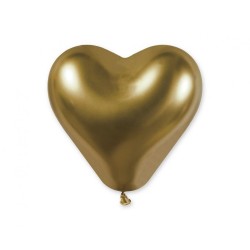 Lateksowe złote balony w kształcie serca, 12" - 30 cm. 25 szt.