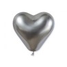 Lateksowe balony w kształcie serca Balony CRB12 shiny 12 cali - srebrne/ 25 szt.