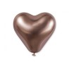 Lateksowe balony w kształcie serca CRB12 shiny 12 cali - różowo-złote/ 25 szt.