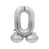 Balon foliowy srebrna "stojąca cyfra 0", 28"- 72 cm /1szt