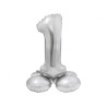 Balon foliowy srebrna "stojąca cyfra 1", 28"- 72 cm /1szt