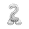 Balon foliowy srebrna "stojąca cyfra 2", 28"- 72 cm /1szt
