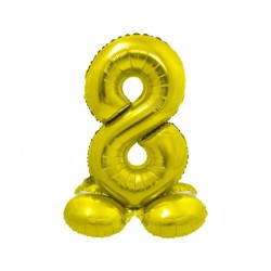 Balon foliowy złota "stojąca cyfra 8", 28"- 72 cm /1szt