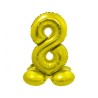 Balon foliowy złota "stojąca cyfra 8", 28"- 72 cm /1szt