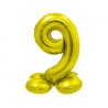 Balon foliowy złota "stojąca cyfra 9", 28"- 72 cm /1szt