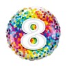 Wielokolorowy Balon foliowy 18" QL RND Tęczowe konfetti 8 1 szt.