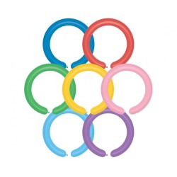 Lateksowe kolorowe balony rurki mix, 1" - 2,5 cm. 100 szt.