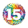 Balon foliowy 18" QL RND Tęczowe konfetti 15