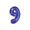 Balon foliowy niebieski "cyfra 9", 14"- 35 cm /1szt