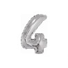 Foliowe srebrne balony "cyfra 4", 14" - 35 cm. 1 szt.