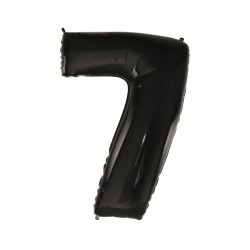 Balon foliowy czarna "cyfra 7", 36"- 92 cm /1szt