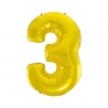 Balon foliowy złota "cyfra 3", 36"- 92 cm /1szt