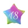 Balon foliowy kolorowy z nadrukiem "18", 19"- 48 cm /1szt