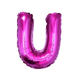 Balon foliowy różowy "Litera U", 14"- 35 cm /1szt