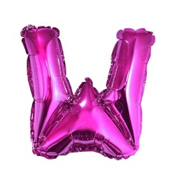 Balon foliowy różowy "Litera W", 14"- 35 cm /1szt
