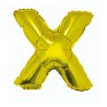Balon foliowy złoty "Litera X", 14"- 35 cm /1szt