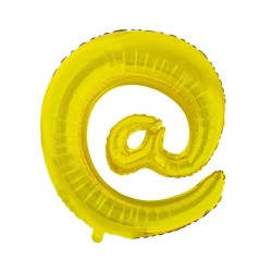 Balon foliowy złoty "Litera @", 35"- 89 cm /1szt