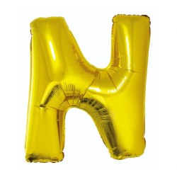 Balon foliowy złoty "Litera N", 35"- 89 cm /1szt