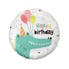 Foliowy Balony kolorowy z napis. "Happy Birthday". 18" - 46 cm / 1 szt.