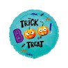 Foliowy Balony kolorowy z napis. "Trick or Treat". 18" - 46 cm / 1 szt.