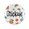 Foliowy Balony kolorowy z napis. "Dziękuję". 18" - 46 cm / 1 szt.