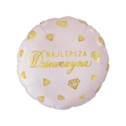 Foliowy okrągły Balon Najlepsza Dziewczyna, 18" 1 szt. Dzień Kobiet, Walentynki