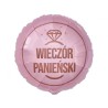 Foliowy Balony różowy z napis. "Wieczór Panieński". 18" - 46 cm / 1 szt.