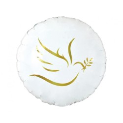 Foliowy Balony biały z nadru. Zwierzę (Okrągłe). 18" - 46 cm / 1 szt.