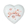 Foliowy Balony białe z napis. "Bride To Be"(Serce). 18" - 46 cm / 1 szt.