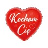 Foliowy Balony czerwony z napis. "Kocham Cię"(Serce). 18" - 46 cm / 1 szt.