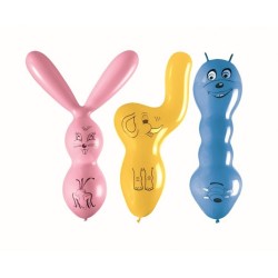 Lateksowe Balony Kolorowe w kształcie "Zwierząt". 30"- 76 cm / 3 szt.