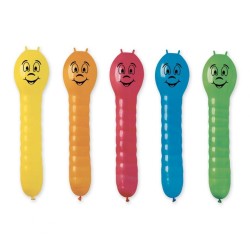 Lateksowe Balony Kolorowe w kształcie "Dżdżowniczki". 28"- 72 cm / 5 szt.