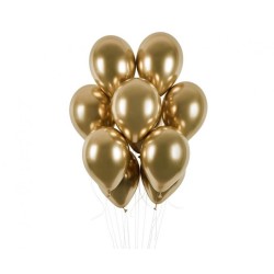 Lateksowe złote Balony GB120 shiny - klasyczne, 13" - 33 cm. 50 szt.