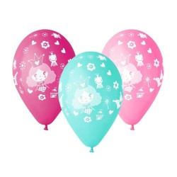 Lateksowe Balony kolorowe z nadru. "Księżniczka". 12"- 30 cm / 5 szt.