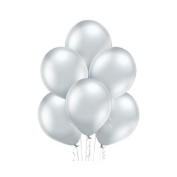 Lateksowe srebrne Balony B105  - klasyczne,12" - 30 cm. 50 szt.