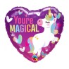 Foliowe Balony kolorowe z napis. "You're Magical" (Unicorn). 18" - 46 cm / 1 szt.