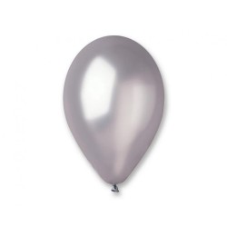 Lateksowe srebrne Balony GM110 metal - klasyczne, 12" - 30 cm. 100 szt.