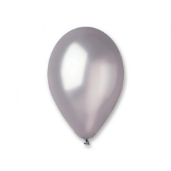 Lateksowe srebrne Balony GM120 metal - klasyczne, 13" - 33 cm. 50 szt.