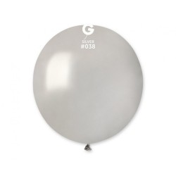 Klasyczne okrągłe Balony GM150 metaliczne - srebrne 38/ 50 szt.