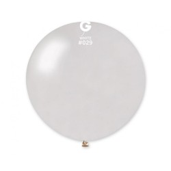 Lateksowe białe balony kuliste metalic, 31” - 80 cm. 1 szt.