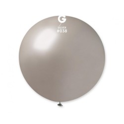 Lateksowe srebrne balony kuliste metalic, 31” - 80 cm. 1 szt.